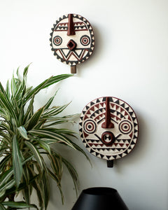 Antique African Wall Mounted Masks (Pair) Bobo Tribe