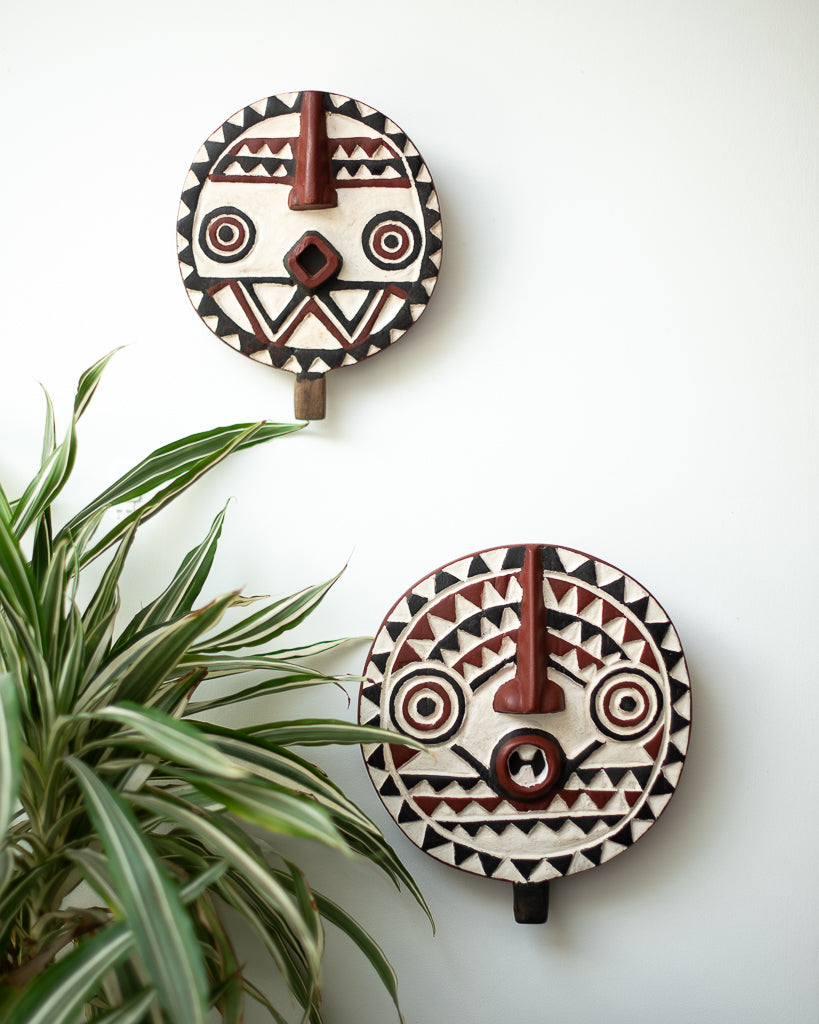 Antique African Wall Mounted Masks (Pair) Bobo Tribe