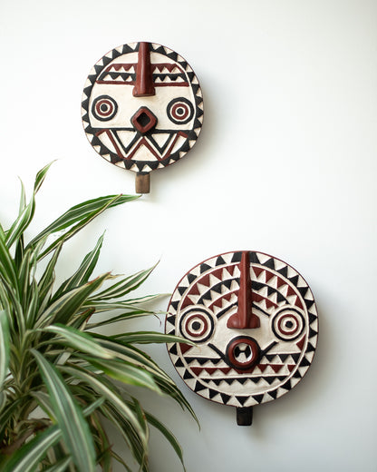 Antique African Wall Mounted Masks (Pair) Bobo Tribe