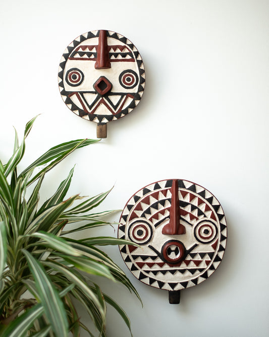 Antique African Wall Mounted Masks (Pair) Bobo Tribe