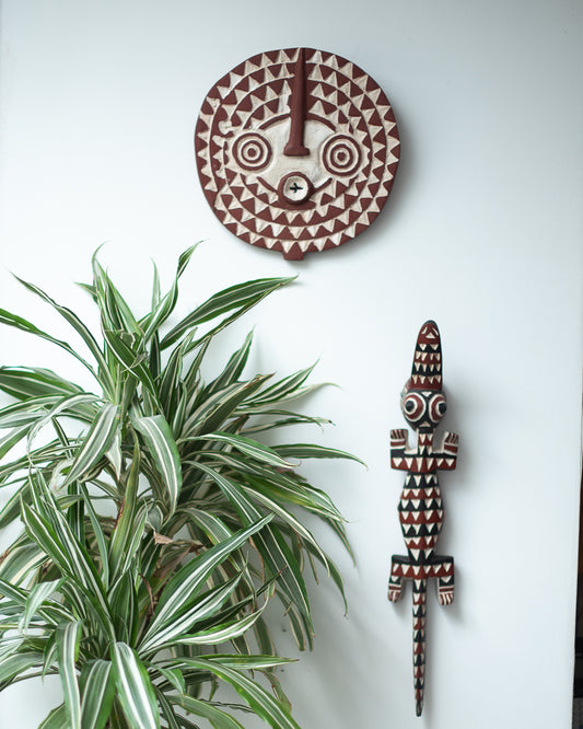 Antique African Wall Mounted Masks (Crocodile) Bobo Tribe