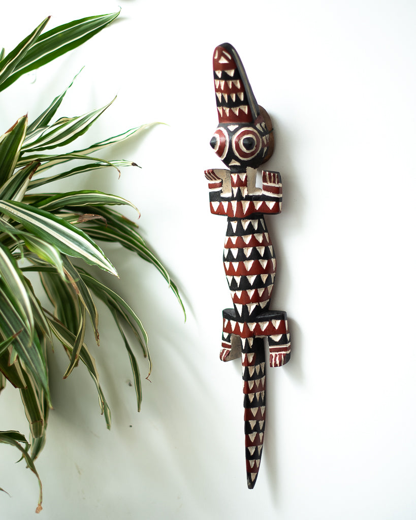 Antique African Wall Mounted Masks (Crocodile) Bobo Tribe