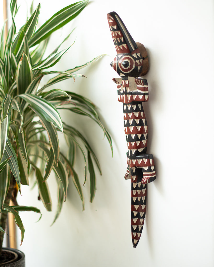 Antique African Wall Mounted Masks (Crocodile) Bobo Tribe