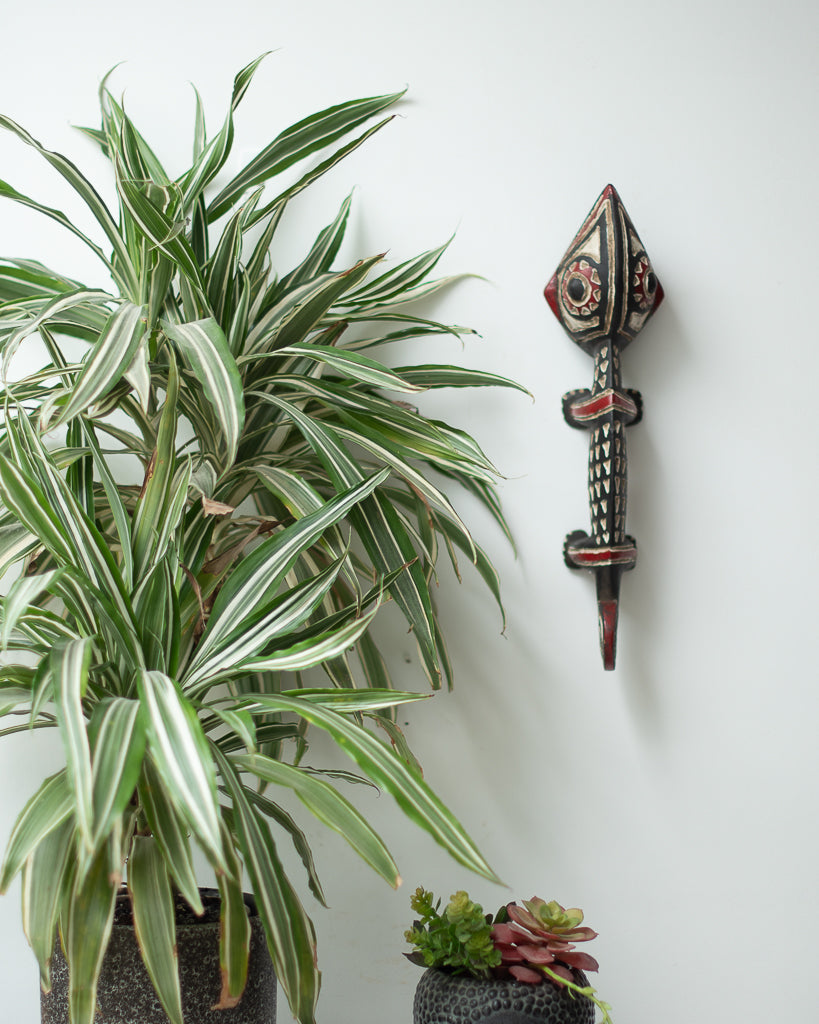 Antique African Wall Animal Mask / Ornament (Chameleon) Bobo Tribe