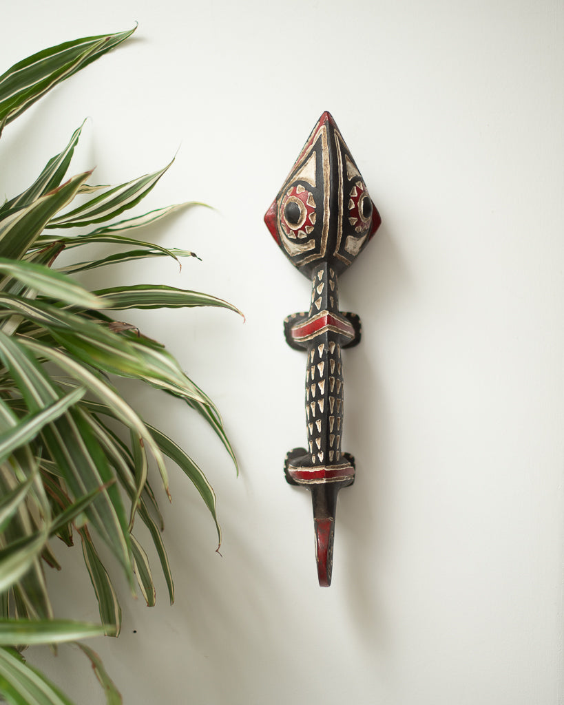 Antique African Wall Animal Mask / Ornament (Chameleon) Bobo Tribe