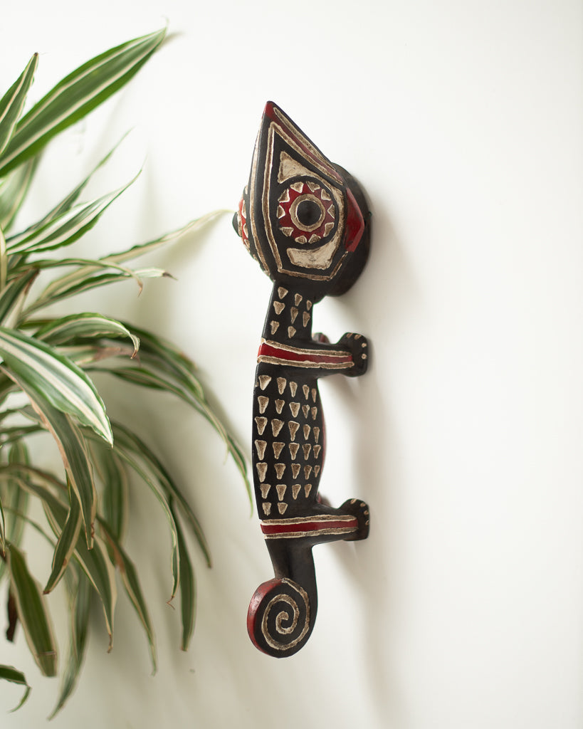 Antique African Wall Animal Mask / Ornament (Chameleon) Bobo Tribe