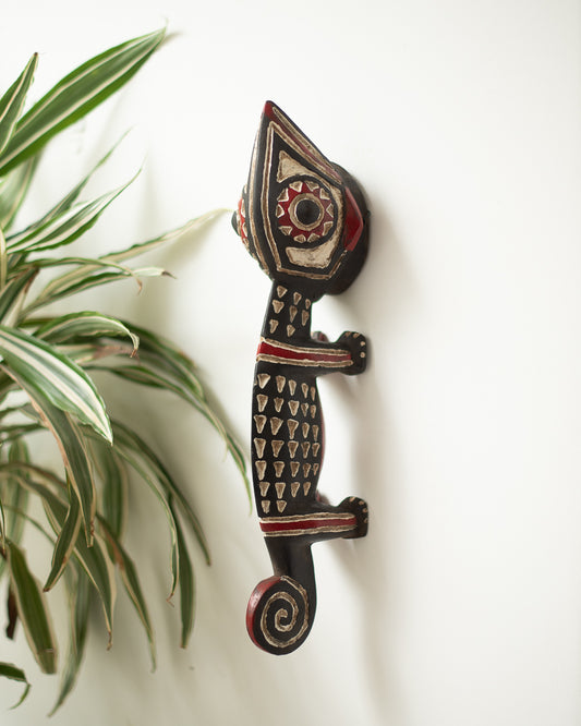Antique African Wall Animal Mask / Ornament (Chameleon) Bobo Tribe