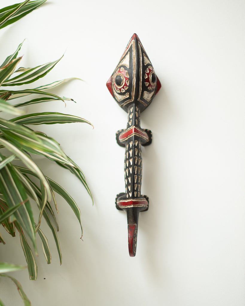Antique African Wall Animal Mask / Ornament (Chameleon) Bobo Tribe