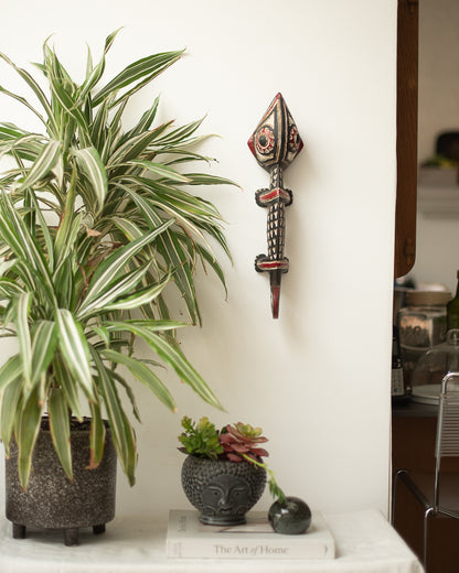 Antique African Wall Animal Mask / Ornament (Chameleon) Bobo Tribe