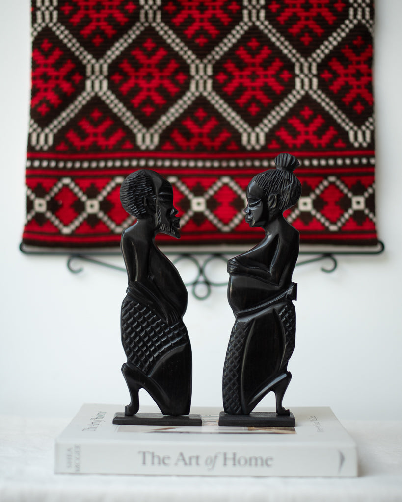 African Nubian Ebony Brutalist Figure Statue Sculptures (Pair)