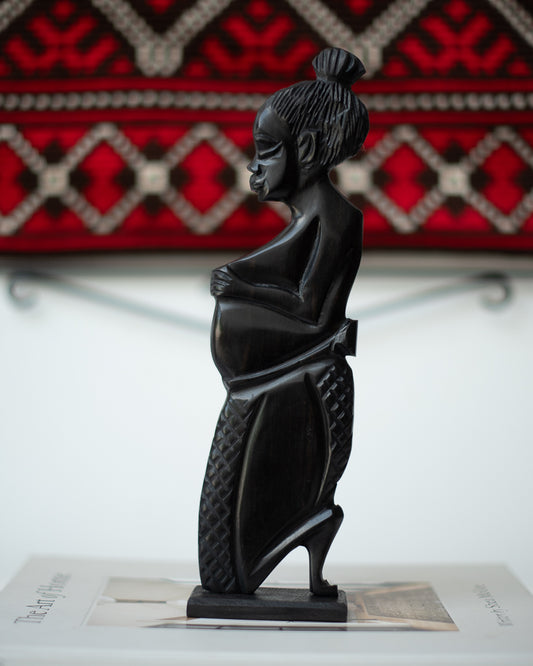 African Nubian Ebony Brutalist Figure Statue Sculptures (Pair)