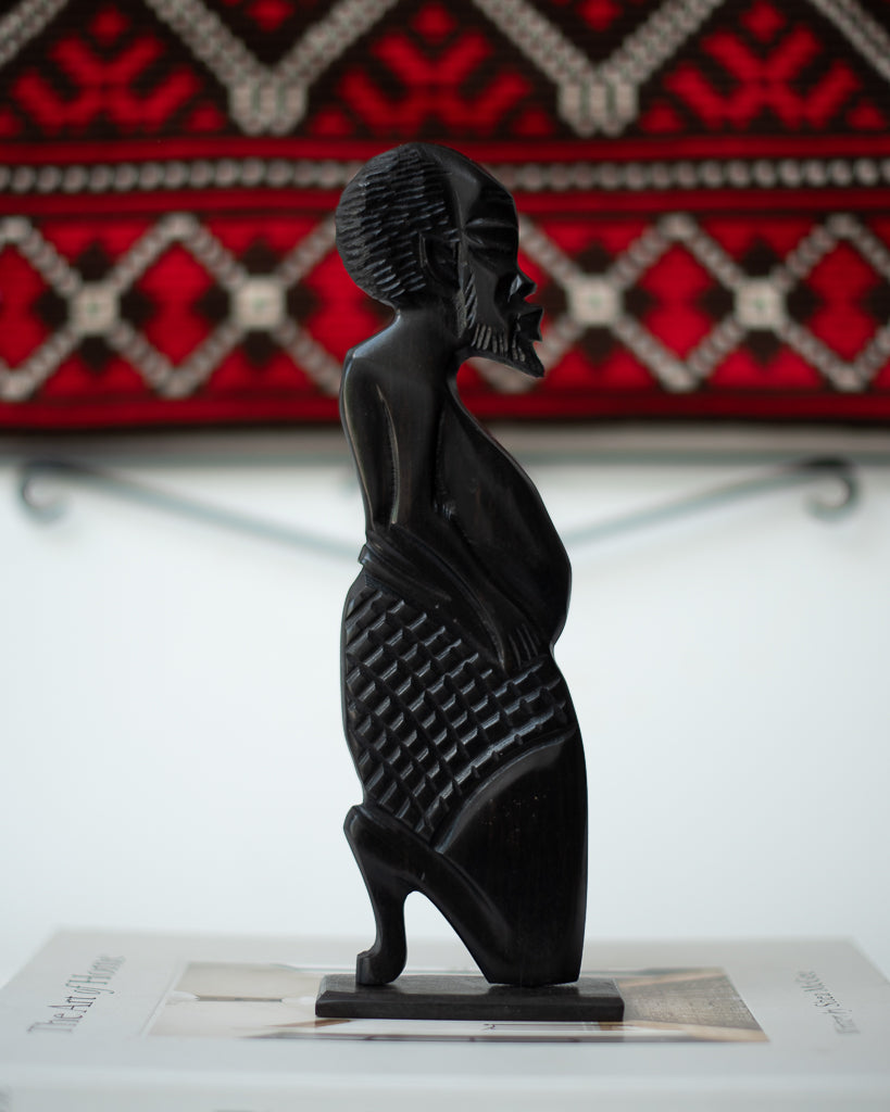 African Nubian Ebony Brutalist Figure Statue Sculptures (Pair)