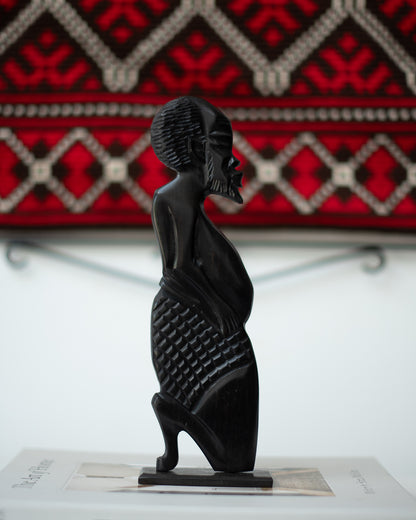 African Nubian Ebony Brutalist Figure Statue Sculptures (Pair)