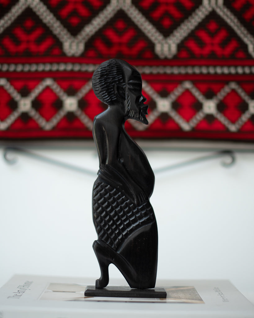 African Nubian Ebony Brutalist Figure Statue Sculptures (Pair)