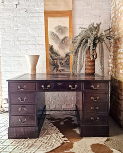 Antique Mahogany Pedestal Desk