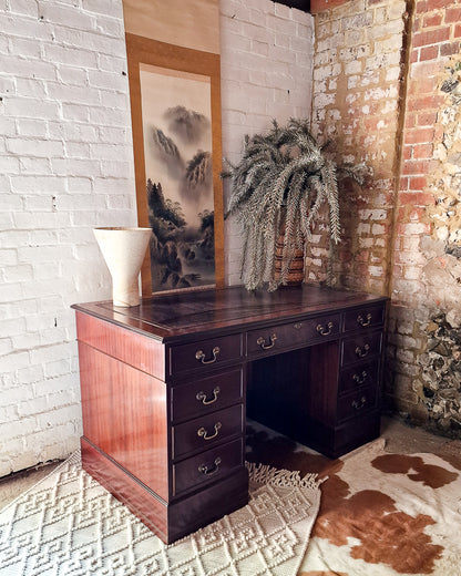 Antique Mahogany Pedestal Desk