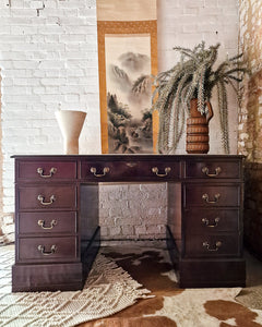 Antique Mahogany Pedestal Desk