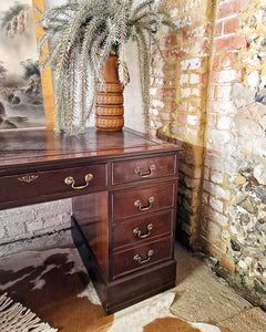 Antique Mahogany Pedestal Desk