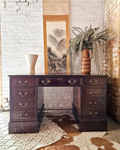 Antique Mahogany Pedestal Desk