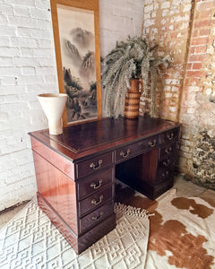 Antique Mahogany Pedestal Desk