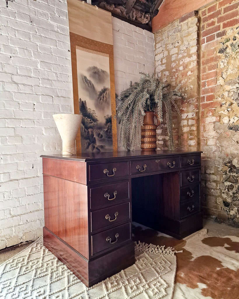 Antique Mahogany Pedestal Desk