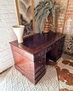 Antique Mahogany Pedestal Desk