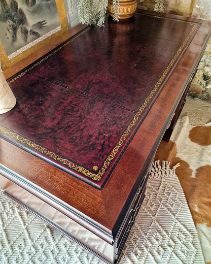 Antique Mahogany Pedestal Desk