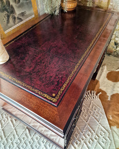 Antique Mahogany Pedestal Desk