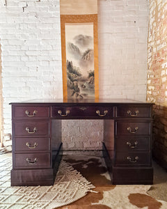 Antique Mahogany Pedestal Desk
