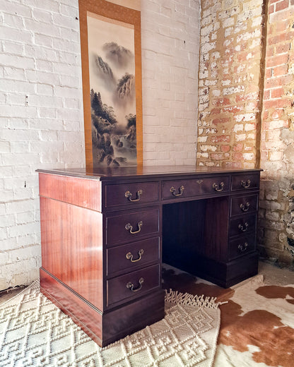 Antique Mahogany Pedestal Desk