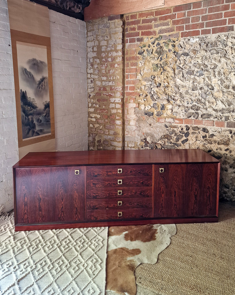 Mid Century Large Danish Rosewood Sideboard  Brouer Mobelfabrik of Denmark