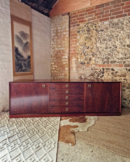 Mid Century Large Danish Rosewood Sideboard  Brouer Mobelfabrik of Denmark