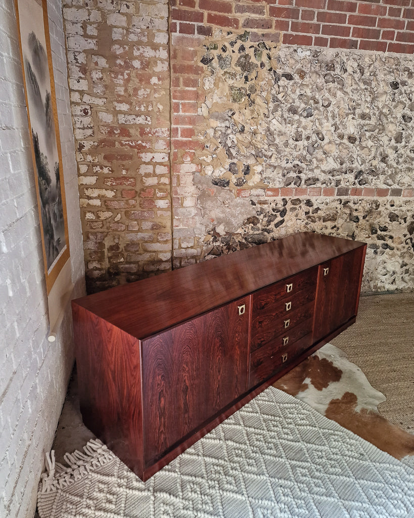 Mid Century Large Danish Rosewood Sideboard  Brouer Mobelfabrik of Denmark