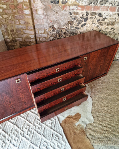 Mid Century Large Danish Rosewood Sideboard  Brouer Mobelfabrik of Denmark