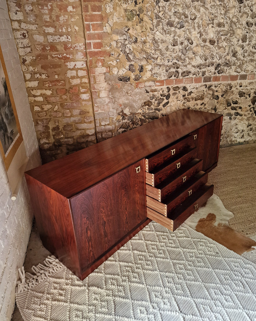 Mid Century Large Danish Rosewood Sideboard  Brouer Mobelfabrik of Denmark