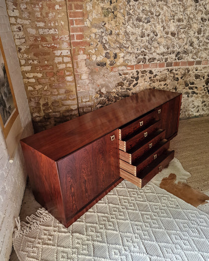 Mid Century Large Danish Rosewood Sideboard  Brouer Mobelfabrik of Denmark