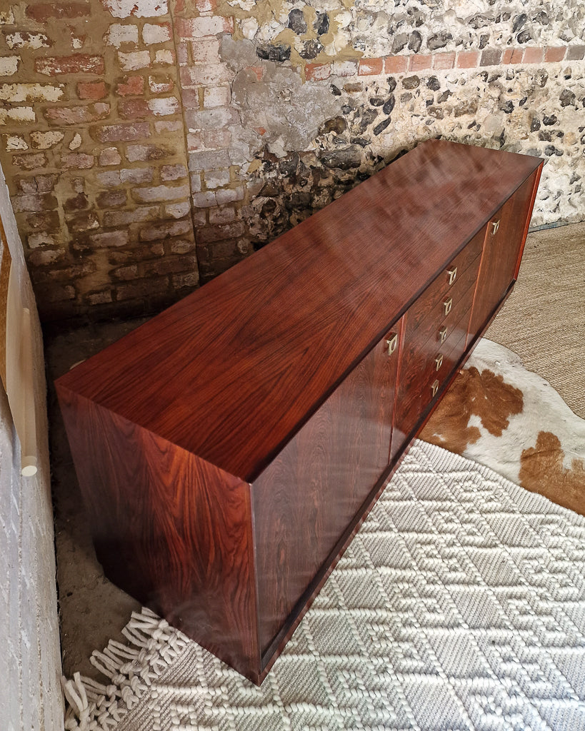 Mid Century Large Danish Rosewood Sideboard  Brouer Mobelfabrik of Denmark