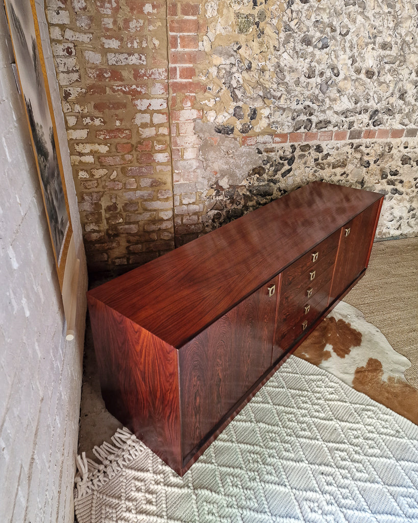 Mid Century Large Danish Rosewood Sideboard  Brouer Mobelfabrik of Denmark