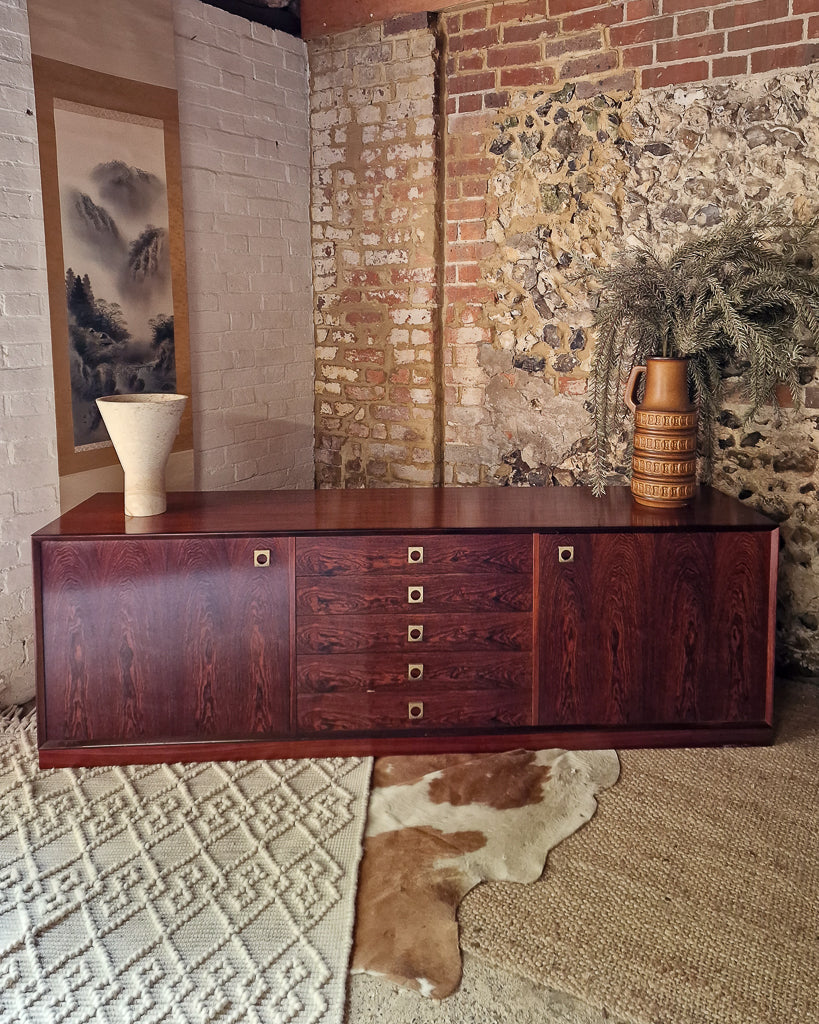 Mid Century Large Danish Rosewood Sideboard  Brouer Mobelfabrik of Denmark