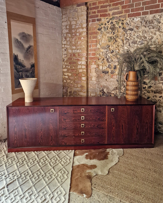 Mid Century Large Danish Rosewood Sideboard  Brouer Mobelfabrik of Denmark