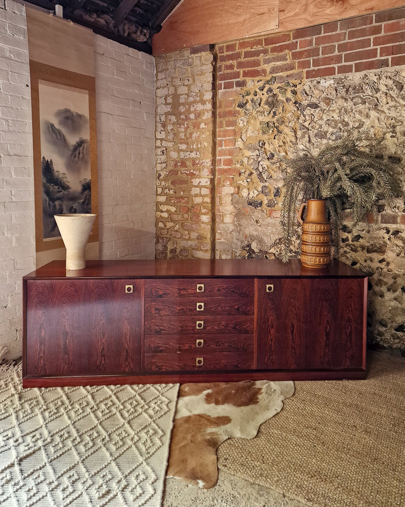 Mid Century Large Danish Rosewood Sideboard  Brouer Mobelfabrik of Denmark