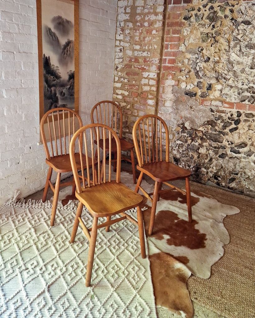 Mid Century Ercol Elm Dining Table and Four Chairs