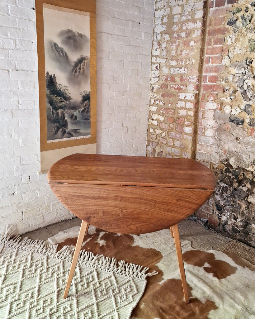 Mid Century Ercol Elm Dining Table and Four Chairs