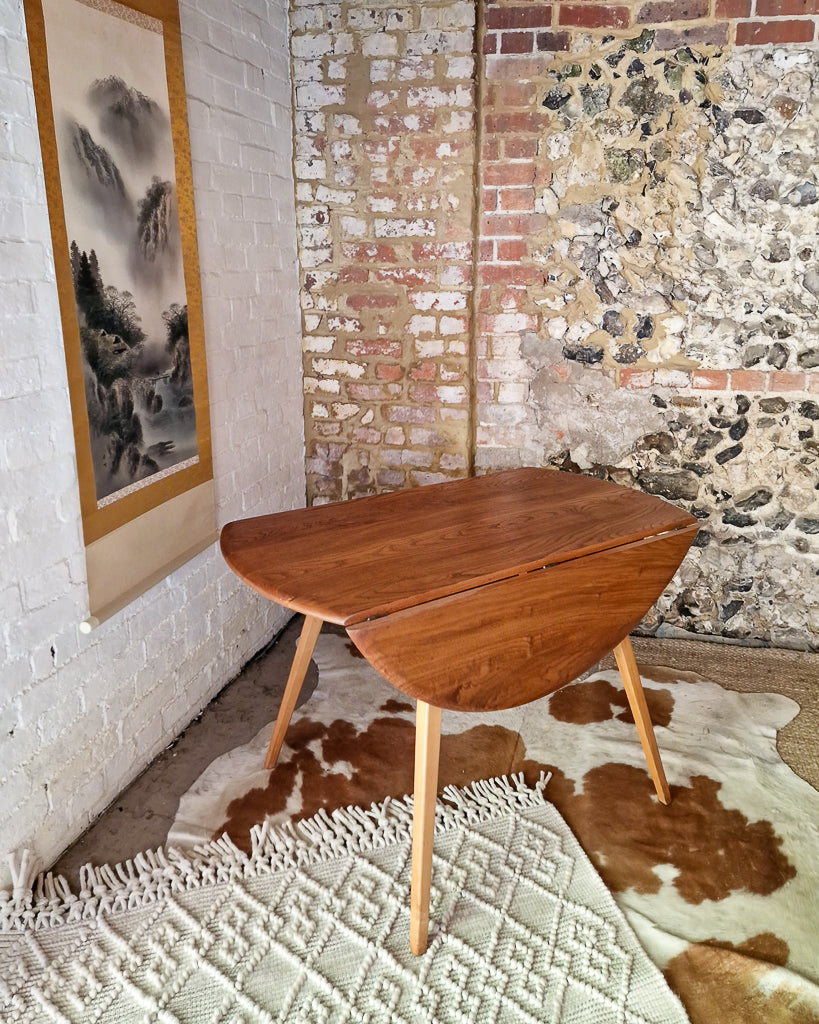 Mid Century Ercol Elm Dining Table and Four Chairs