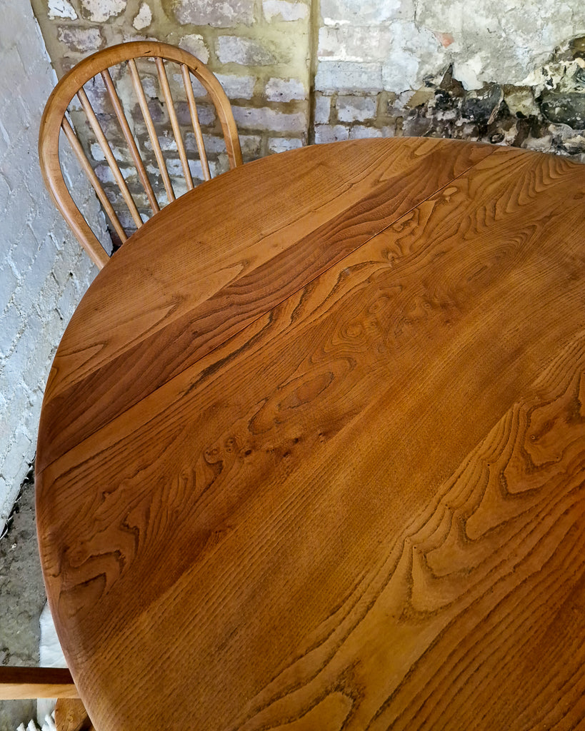 Mid Century Ercol Elm Dining Table and Four Chairs