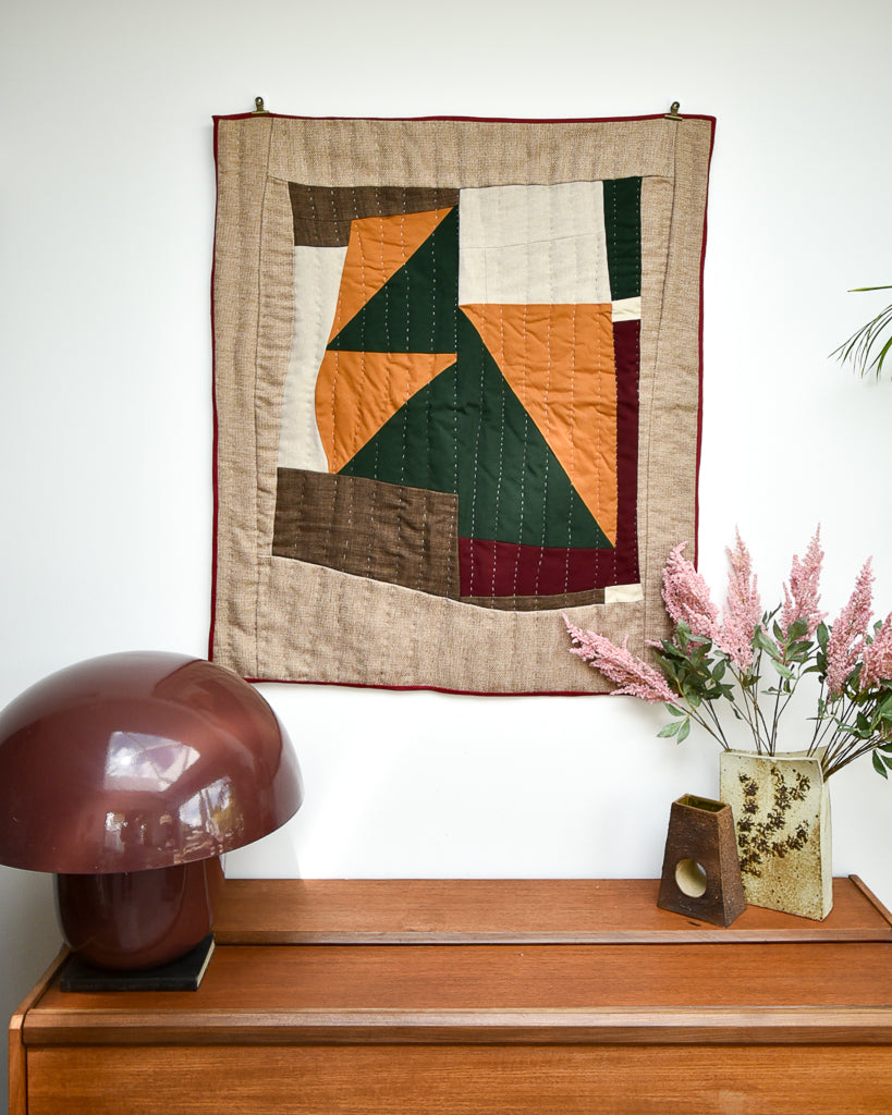 Handmade Recycled Material Patchwork Wall Hanging