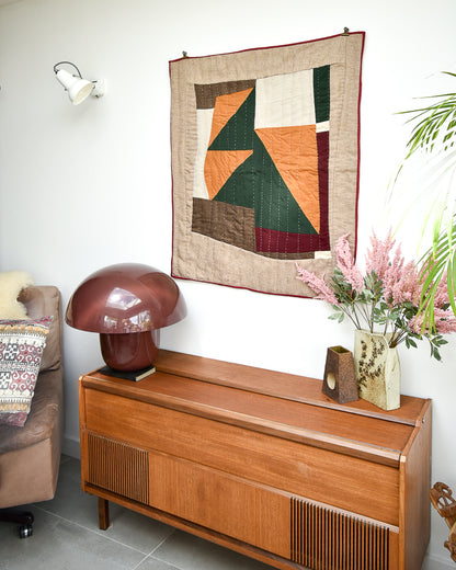 Handmade Recycled Material Patchwork Wall Hanging