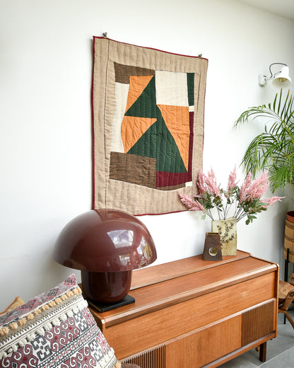 Handmade Recycled Material Patchwork Wall Hanging