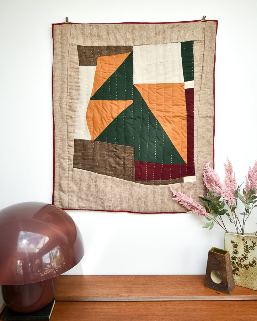 Handmade Recycled Material Patchwork Wall Hanging