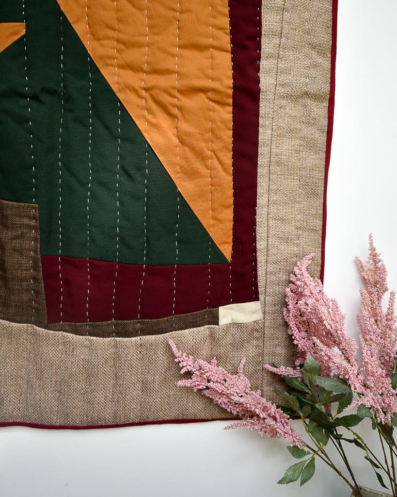 Handmade Recycled Material Patchwork Wall Hanging